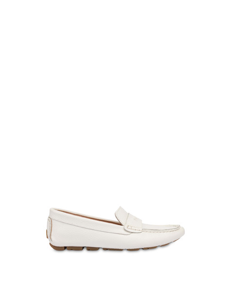 Eazy calfskin driving loafers WHITE