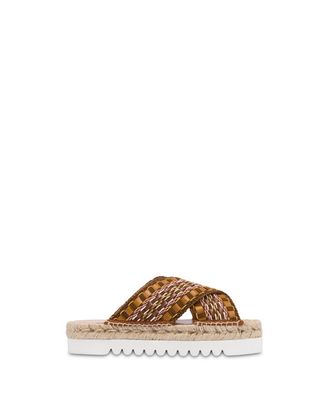 Summer Time woven fabric espadrille sandals WOOD