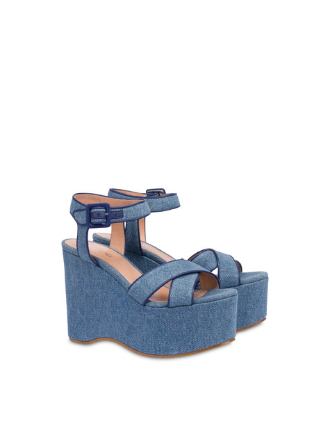 Capri denim wedge sandal DENIM/NAVY BLUE