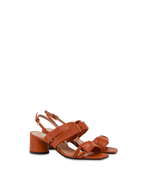 Lady Tie Nappa leather sandals WOOD