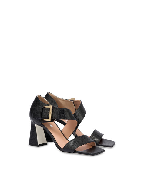 Ethos sandals in calfskin with buckle BLACK