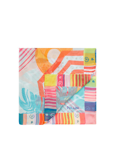 Silk scarf with Summer print WATER COLOUR