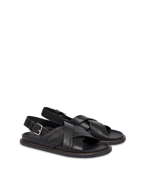 Natural Feeling flat sandals in Nappa leather BLACK