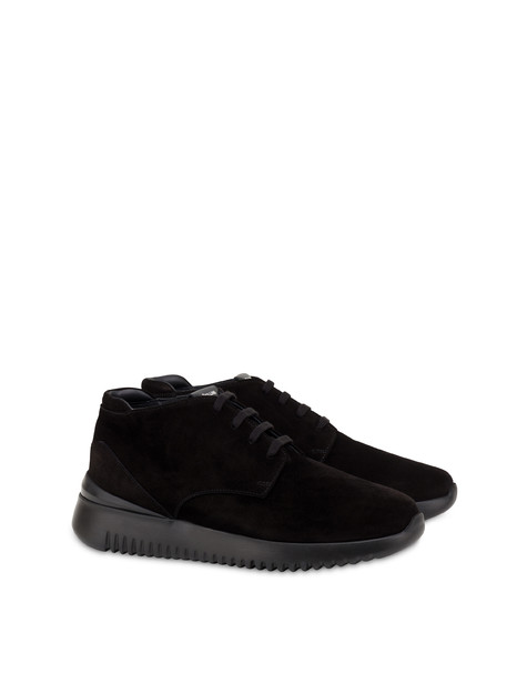 Norfolk Desert Boots In Split-breasted Leather Black