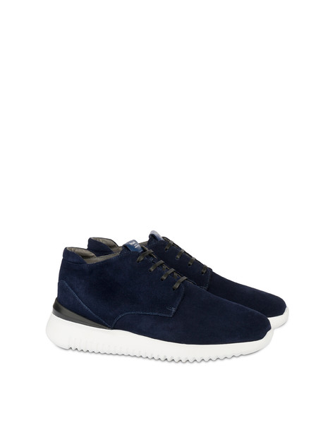 Norfolk Desert Boots In Split-breasted Leather Blue