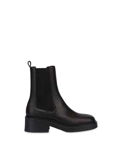 Wet Look Rubberized Calfskin Chelsea Boot Black black red white blue Pollini
