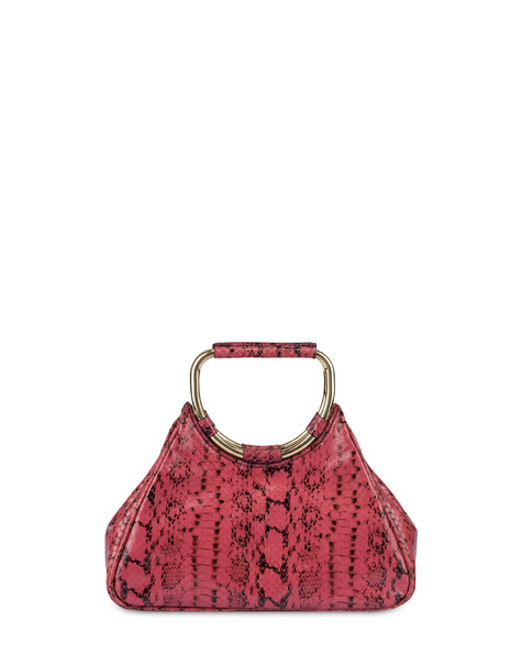 Clutch In Vitello Stampa Pitone Armour Fragola