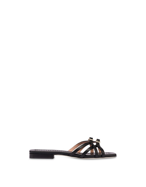 Sandali Flat In Vitello Double Black