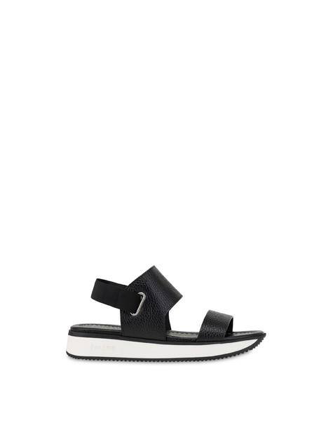 Sandalen Walking Nature Aus Kalbsleder Mit Gummizug Schwarz