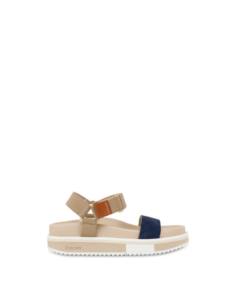 Fußbett-sandalen Aus Cheyenne-spaltleder Marineblau