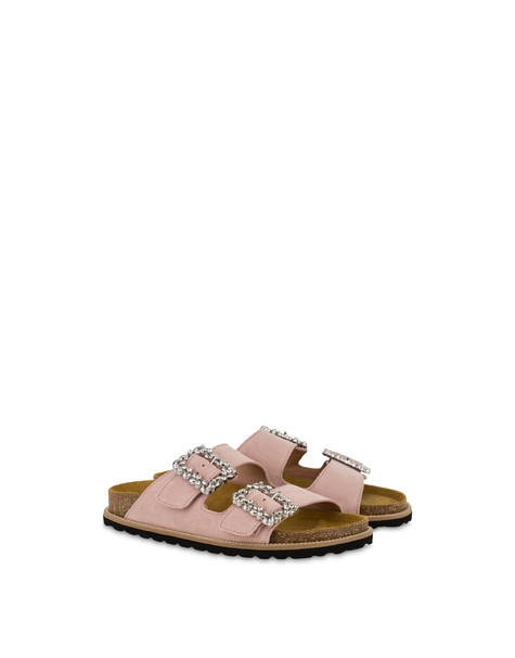 Rosemery Split Leather Fussbett Sandals Pink