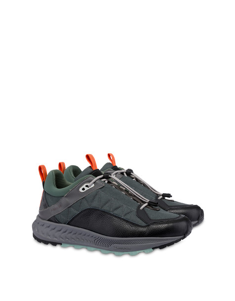 Sneakers P-ride Sole By Michelin Aus Nylon Und Kalbsleder Grau/schwarz/militÄr