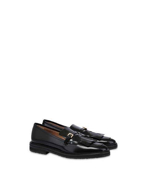 Mannish Loafer In Brushed Calfskin Black