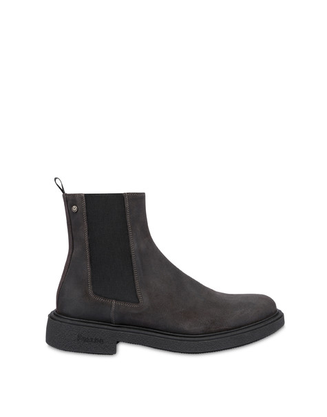 Gentlemen's Club Chelsea Boot In Greased Split Leather Grey