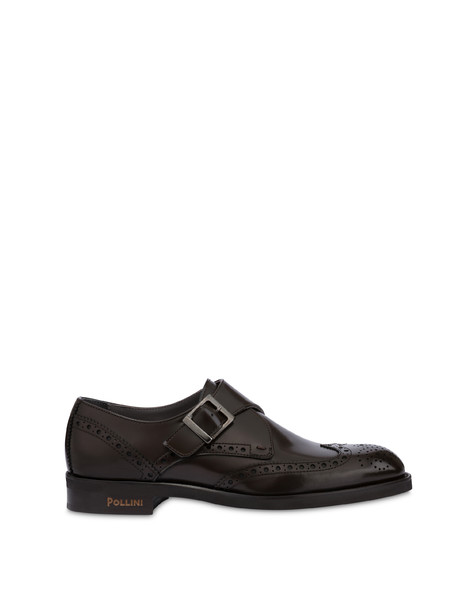Gentlemen's Club Single Monk In Abraided Calfskin With Brogueing Dark Brown