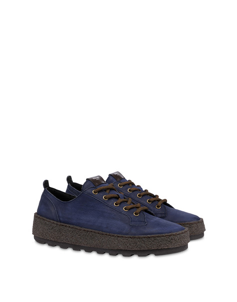 Greenwich Derby In Waxed Calfskin Blue