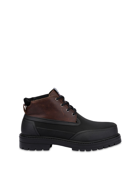 Ice Cracker Combat Boot In Calfskin And Split Leather Dark Brown/black/black