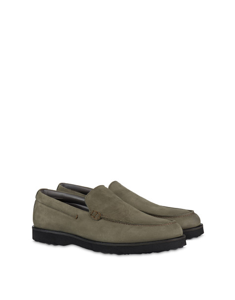 Slip On Rowing In Nabuk Militare Slip On Rowing In Nabuk Militare