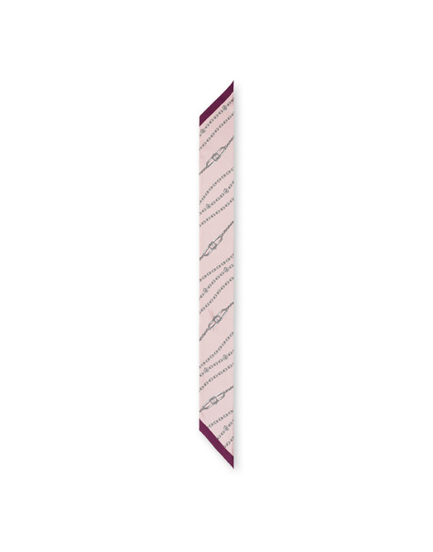 Bandana In Seta Con Doppia Stampa Decorativa. Fuxia