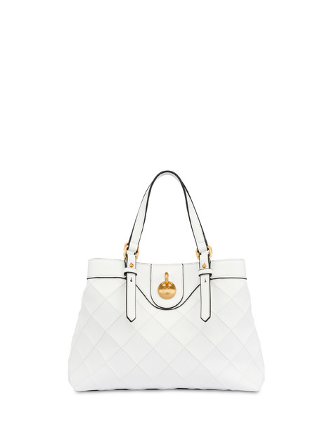 Small Double Handle Bag Drop Matelassè Faux Leather Avorio/avorio