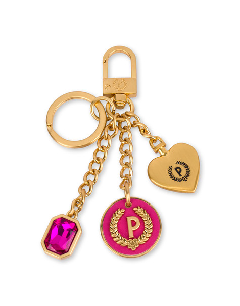 Portachiavi Con Charm Gioiello Oro/fuxia