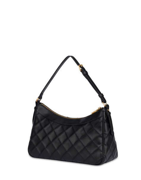 Small Shoulder Bag Drop Matelassè In Faux Leather Nero/nero