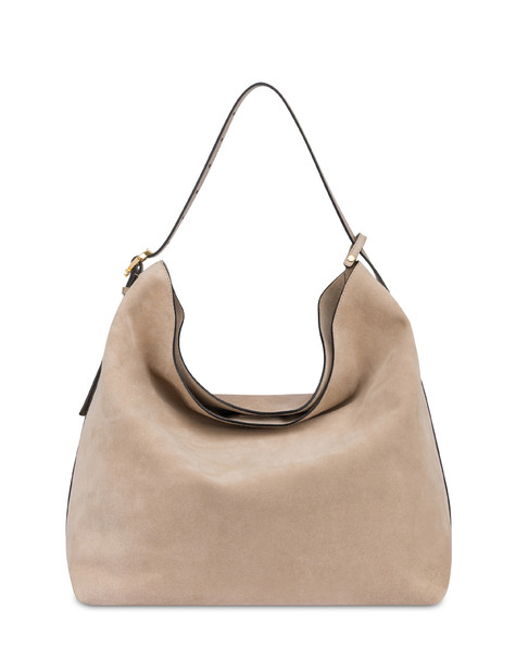 Viktoria Hobo Bag In Split Leather Taupe/taupe