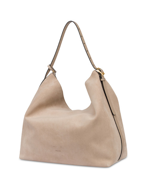 Viktoria Hobo Bag In Split Leather Taupe/taupe
