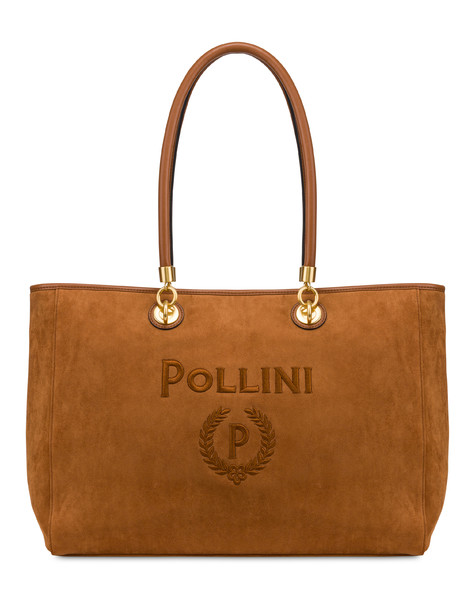 Tote Bag Capri In Simil Suede Cuoio/cuoio