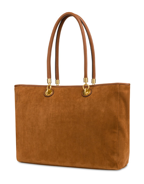 Tote Bag Capri In Simil Suede Cuoio/cuoio