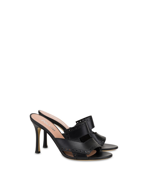 Brogue Mule In Calfskin Black