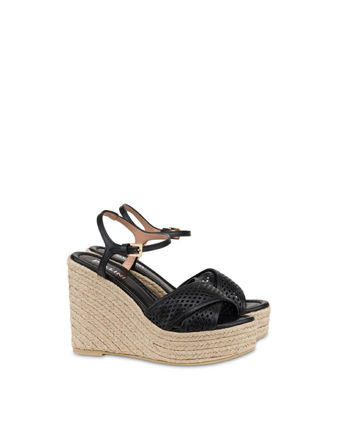 WHITE MOUNTAIN Sandalo Espadrillas Con Zeppa Beachball Donna – Denim/Tessuto Floreale, Suola In Iuta, Taglia 40 EU