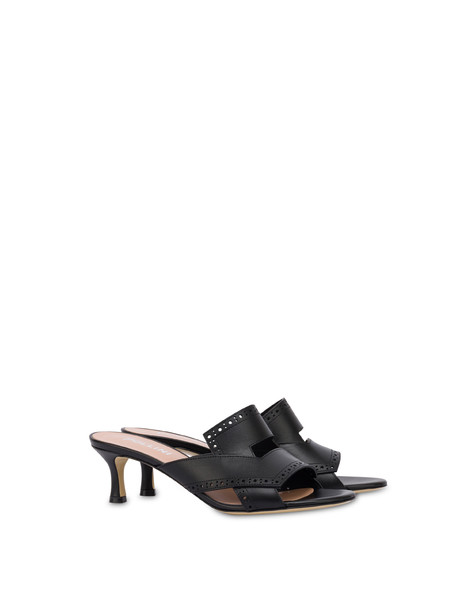 Brogue Mule In Calfskin Black