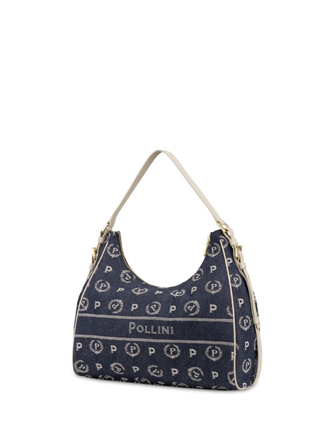 Hobo Bag Heritage Marina In Denim Blu/avorio