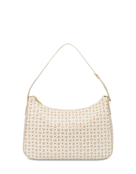 Heritage Hobo Bag In Soft Relief Ivory/ivory