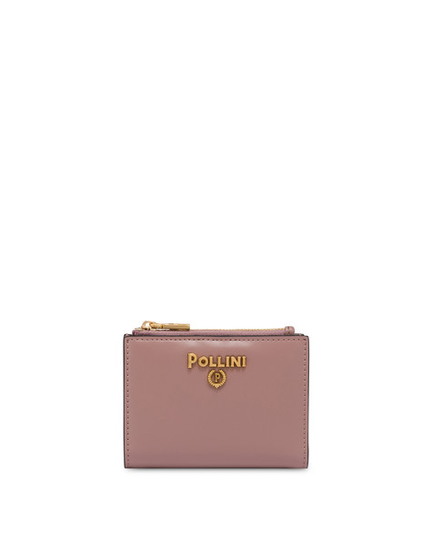 Small Wallet With Metal Logo Old Rose