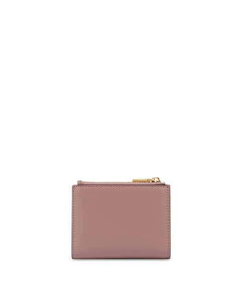 Small Wallet With Metal Logo Old Rose