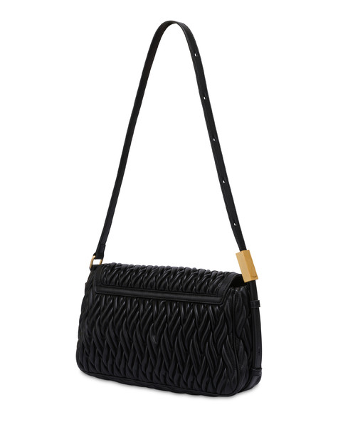 Alba Shoulder Bag In Quilted Pu And Soft Pu Black/black