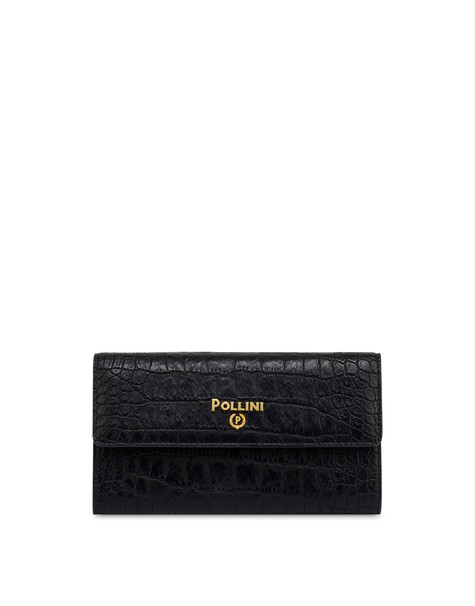 Pu Crocodile Wallet On Chain Wallet Black