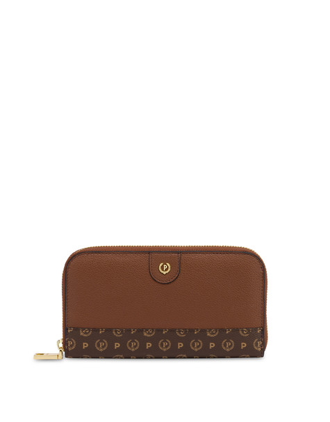 Heritage Mix Zip Around Wallet Tan/brown