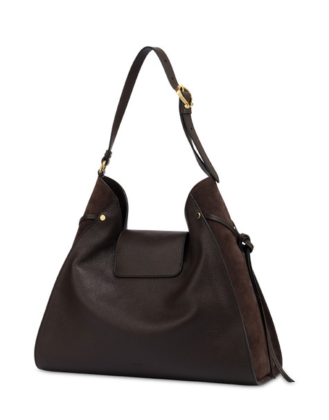 Fence Shoulder Bag In Calfskin Dark Brown/dark Brown