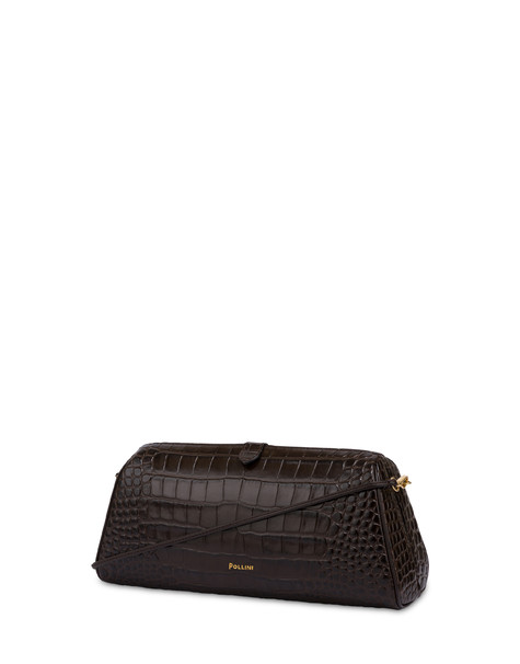 Pochette Shell In Vitello Stampa Cocco T.moro/t.moro