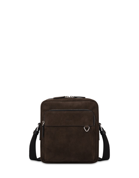 Borsa A Tracolla In Nabuk E Vitello T.moro/nero