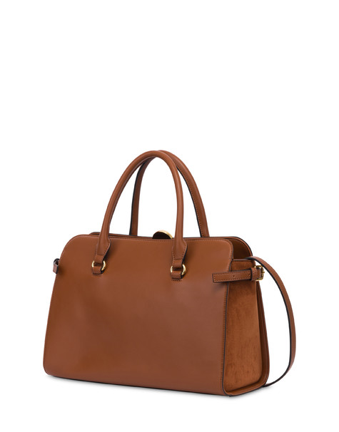 Moon Handbag In Plain Pu Tan/tan