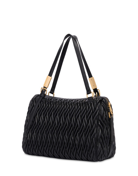 Borsa A Spalla Alba In Quilted Pu E Soft Pu Nero/nero
