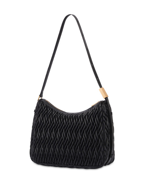 Borsa A Spalla Alba In Quilted Pu E Soft Pu Nero/nero