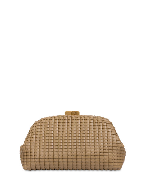 Pochette Cloud In Mini Grained Lux Plissè Pu Cammello
