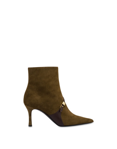 Alba Suede And Calfskin Ankle Boot Undergrowth/ebony