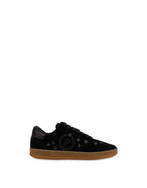 Venus Split Leather And Calfskin Sneakers Black/black