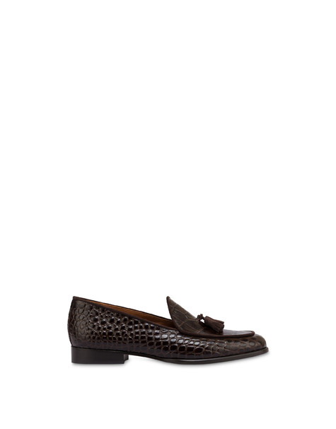 Belgian Shoes Outline In Vitello Stampa Cocco E Crosta T.moro/t.moro